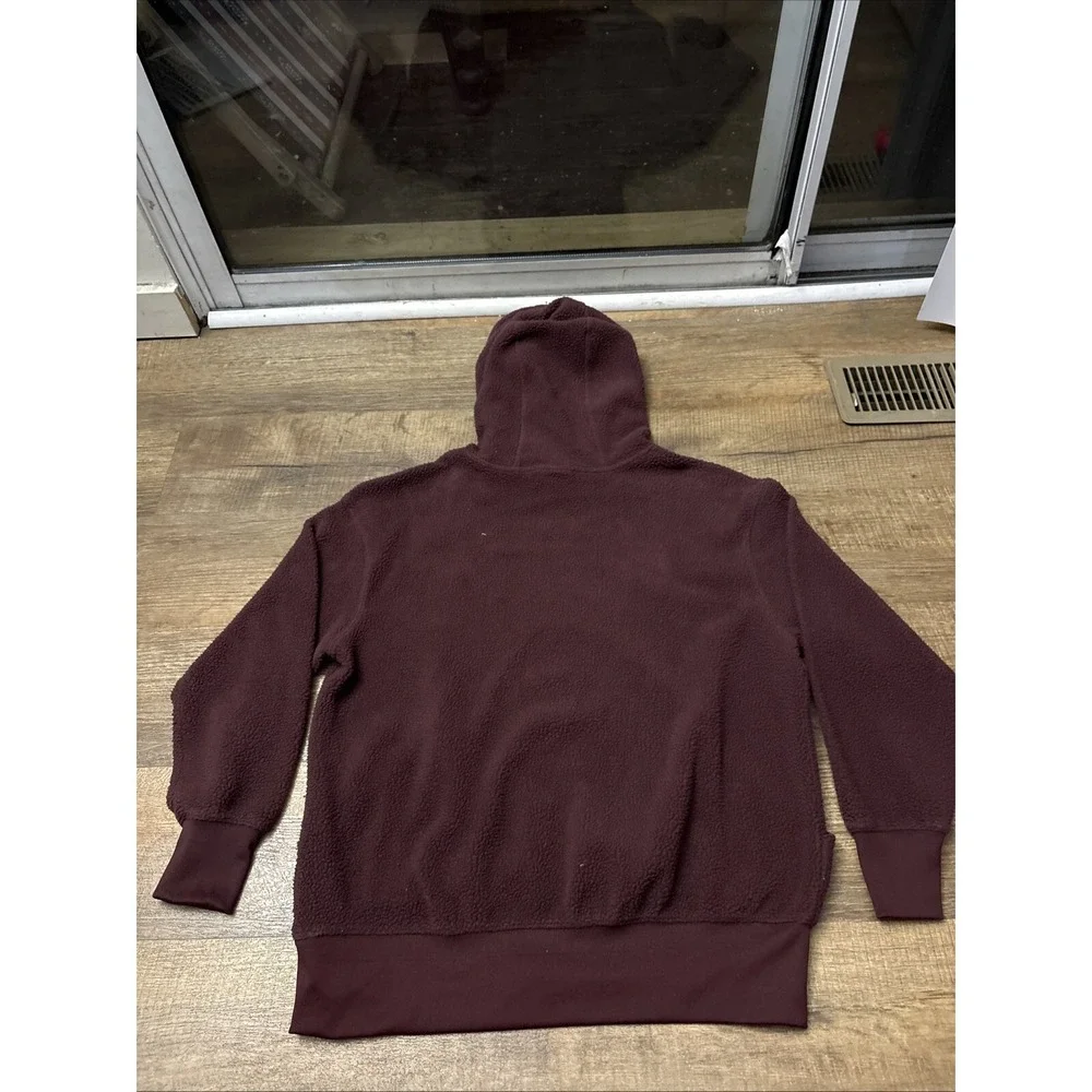 Nike Plush Fleece Pullover Hoodie Sportswear Women Size S Burgundy DQ6840-652